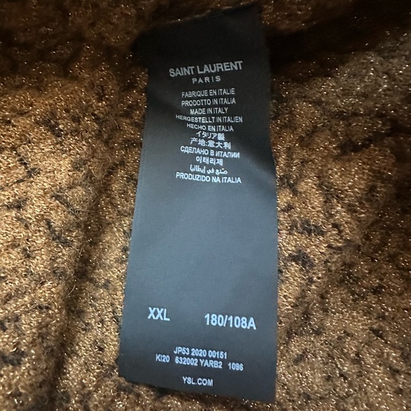 Saint Laurent Leopard Print Jacquard Knit Pullover Sweater 180 XXL 2XL RARE SIZE - Picture 3 of 4